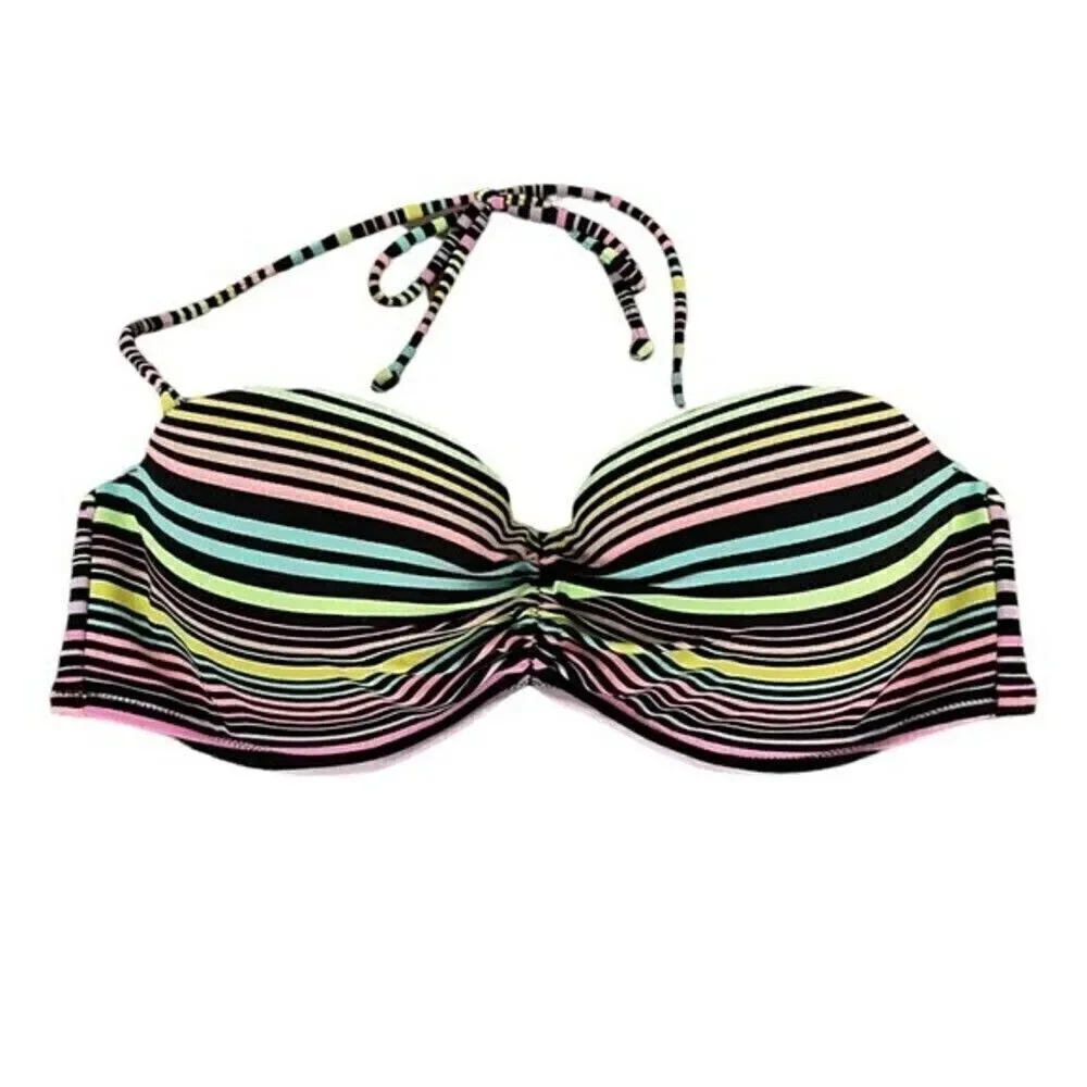 Victoria secret swim Bikini top womens colorful adjustable strapless 36 c